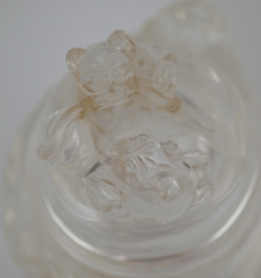 A Chinese rock crystal tripod censer and cover, ding, early 20th century